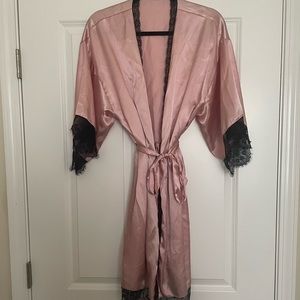Shein Pink Silky Robe